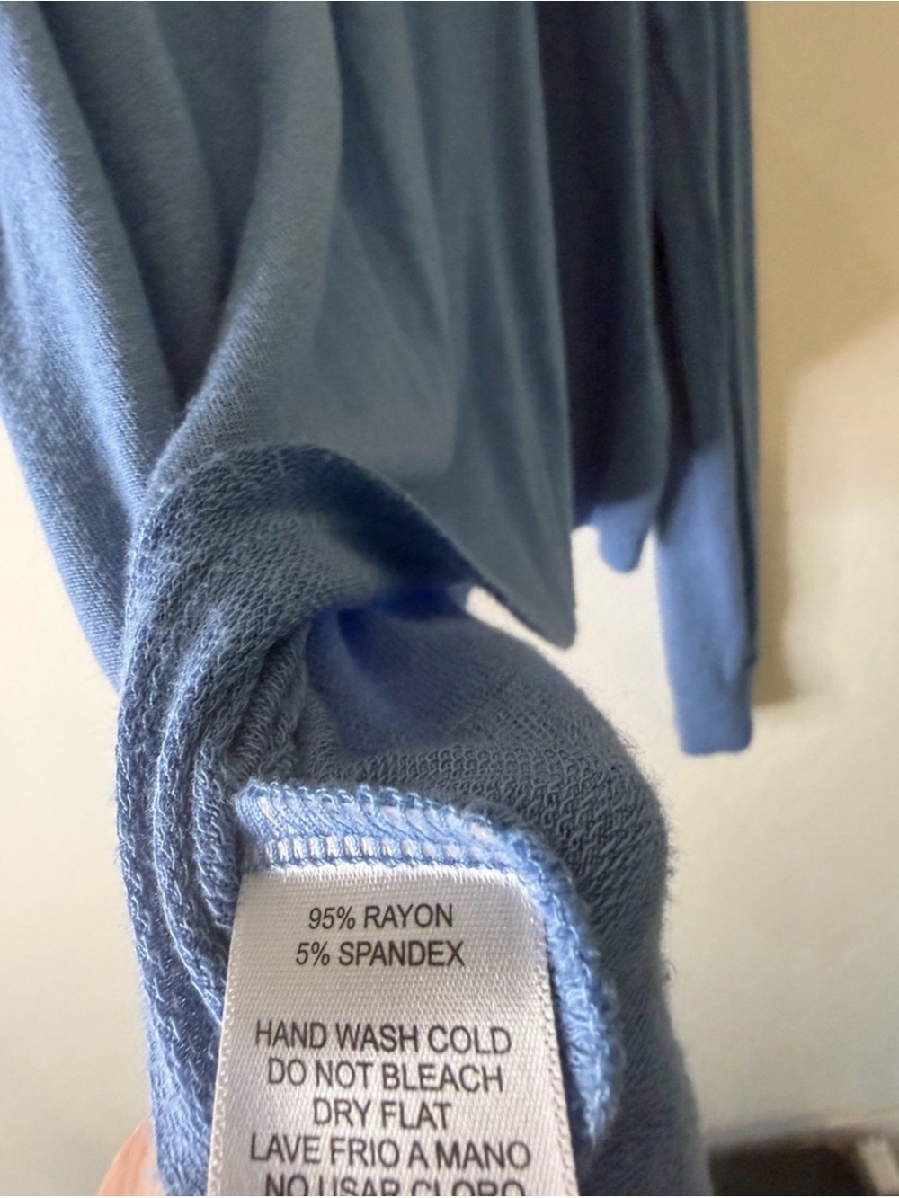 Women’s Cold-Shoulder Long Sleeve Tee in Dusty Blue - Picture 5 of 6